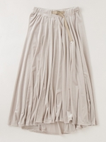 ストレッチベロアベルト付フィッシュテールマキシスカート/L-BEIGE