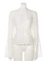 FOIL LACEブラウス/WHITE*SILVER