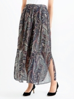 ペイズリープリントワイドパンツ/レッド柄