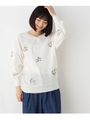 2WAY花刺繍プルオーバーニット/ホワイト系(002)