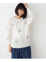 2WAY花刺繍プルオーバーニット/ホワイト系(002)