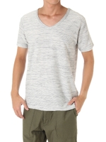 【AZUL by moussy】杢スラブタック天竺VネックTEE/T.GRY