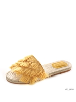ジュートソールフリンジサンダル/YELLOW