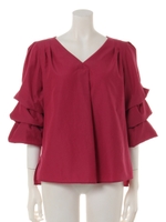 ティアードスリーブブラウス(ラズベリー)/ラズベリー