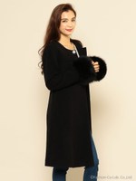 ノーカラービジューコート/ピンク