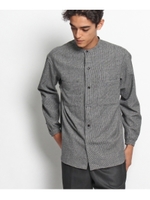 Violet Buffalo Wallows パピートゥース ウールバンドカラーシャツ/ブラック系(719)