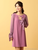 ボリュームスリーブワンピース/ベージュ