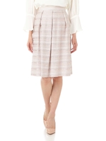 ラメタックボーダースカート/ベージュ(040)