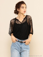 総レースブラウス/オフホワイト