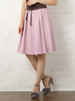 編上げベルト付きカラースカート/グレー系