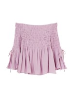 【sw】ストライプフラワーシャーリングトップス/ラベンダー