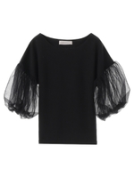 【Ｔシャツ 】チュールスリーブドレスＴシャツ/オフホワイト