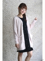 シャギービジュー釦ロングＣ／Ｄ/チェリーピンク