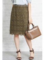 フラワーレーススカート/ベージュ(040)