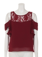 ドロップショルダー2WAYTOPS/ワイン