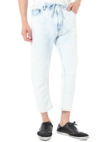 【AZUL by moussy】ドビーデニムハイブリーチクロップドパンツ/L/BLU