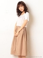 ウエストギャザーフレアスカート/モカ