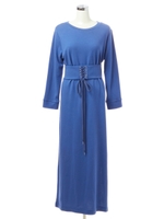 スウェットコルセット付きワンピース/ブルー