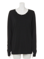 スタースタッズロンT/ブラック