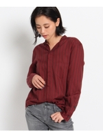 スタンドカラーストライプシャツ/ホワイト(302)