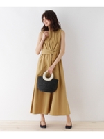 タイプライタータックギャザーワンピース/ブラック(019)