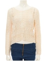 レースデザインブラウス/ベージュ