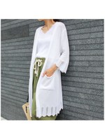 スカラップロングカーディガン/ホワイト