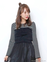 モールビスチェ×フレアスリーブニットＳＥＴ/ボーダー