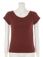 リブフレンチカットソー/レンガ