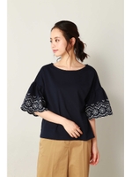 刺繍スリーブプルオーバー/ネイビー(120)