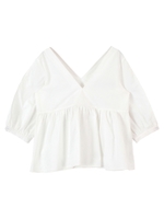 スリットスリーブVネックプルオーバー/ホワイト