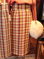 ロービングチェックタイトスカート/ピンク