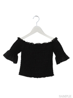 ラメオフショル/ブラック