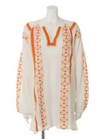 【La】カラーエンブロイダリーワンピース/オフホワイト