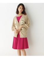 3Dフラワー刺繍カーディガン/ベージュ(052)