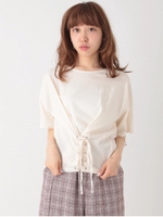 ・レースアップカットプルオーバー/マスタード