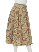 【an another angelus】ローズ柄サッシュベルト付きスカート/MUSTARD