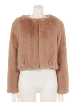 フェイクファーショートブルゾン/ベージュ