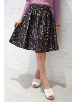 ブライト　フローラル　ジャガード　スカート/ブラック(010)