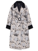 光沢ジャガードコート/NVY