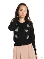 刺繍カーディガン/ネイビー