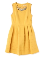 《Lou Lou Fee》ジョーゼットビジューワンピース/マスタード(060)