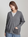 エアリーウール鈎針編みモチーフカーディガン/ネイビー