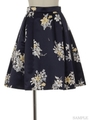 オリジナルリリーブーケ柄スカート/紺
