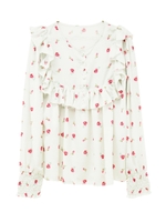 ローズプリントブラウス/black