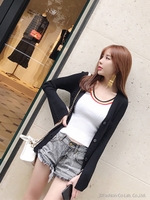 タイトリブカーディガン/レッド