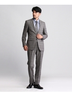 絣グレンチェックスーツ/グレー(243)