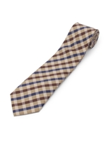 スパンシルクガンクラブチェックネクタイ/ベージュ(252)