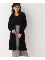 ウォッシャブルロングニットカーディガン/ブラウン(042)