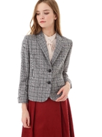 グレンチェックテーラードジャケット/ネイビー(120)